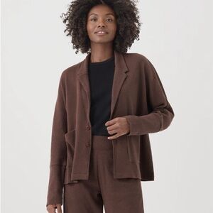 Pact Women's Airplane Relaxed Blazer Cotton Brown XL